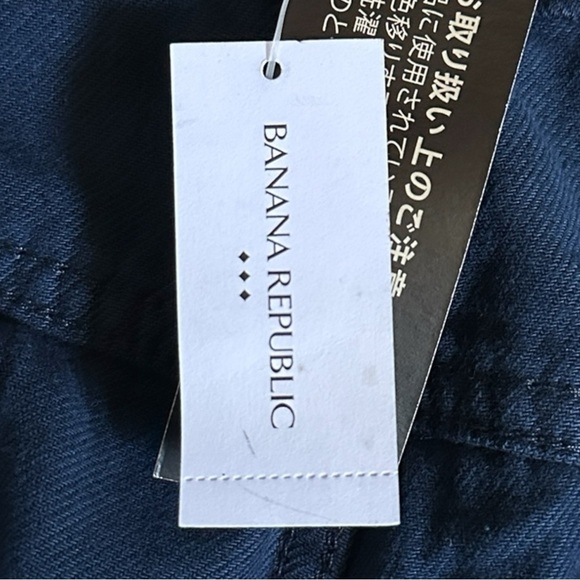 Banana Republic Wide Leg Cargo Jeans 12 NWT Navy Cotton Twill High Rise Utility - Picture 6 of 10